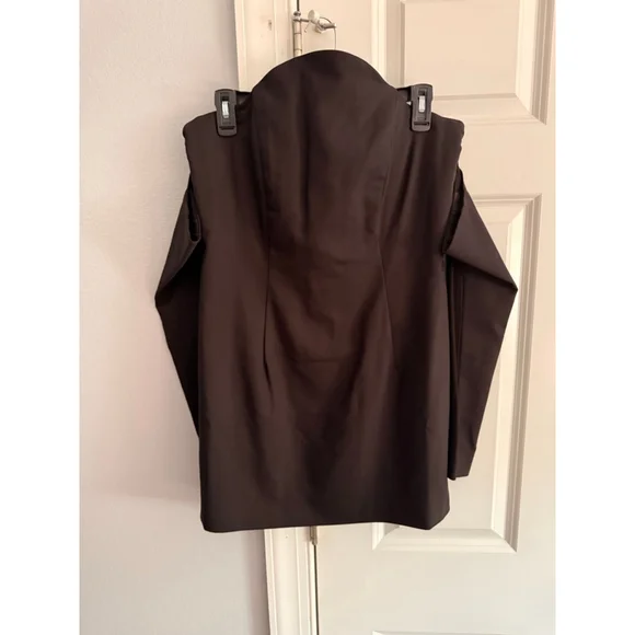 Women's BCBGMAXAZRIA Black Off-the-Shoulder Mini Dress Size 10 - Picture 4 of 9